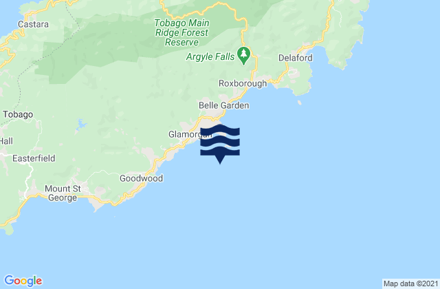 Mapa da tábua de marés em South Coast, Trinidad and Tobago