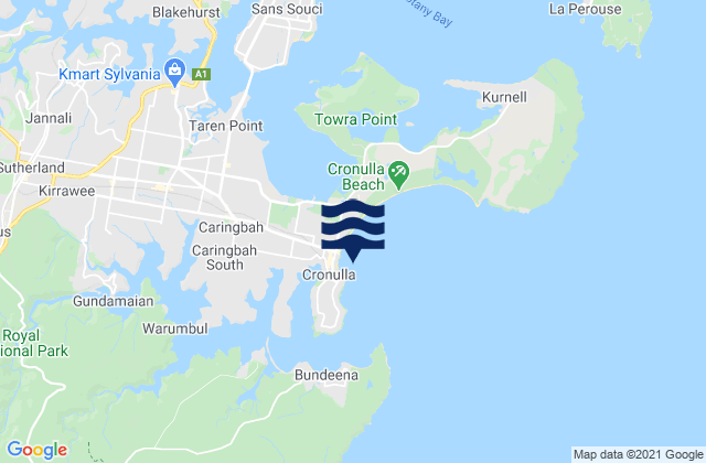 Mapa da tábua de marés em South Cronulla Beach, Australia