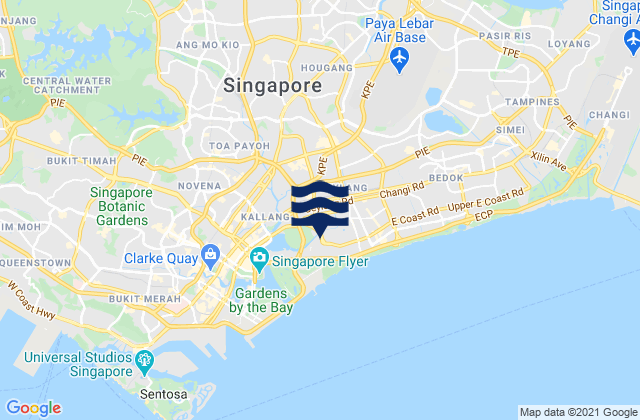 Mapa da tábua de marés em South East Community Development Council, Singapore