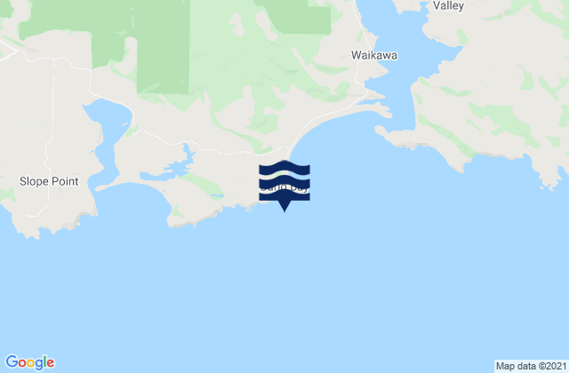 Mapa da tábua de marés em South Head, New Zealand