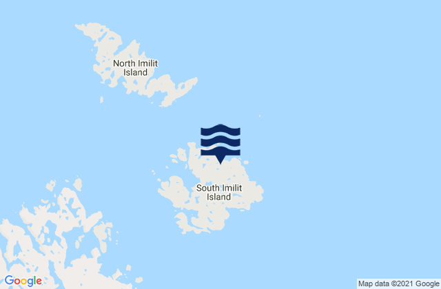 Mapa da tábua de marés em South Imilit Island, Canada