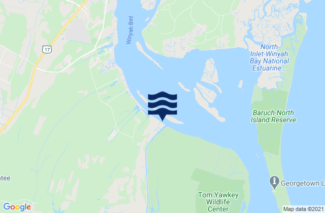 Mapa da tábua de marés em South Island Ferry (Intracoastal Waterway), United States