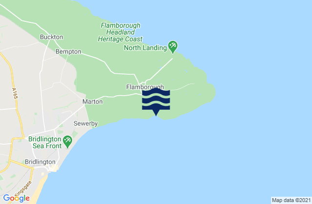 Mapa da tábua de marés em South Landing Beach, United Kingdom