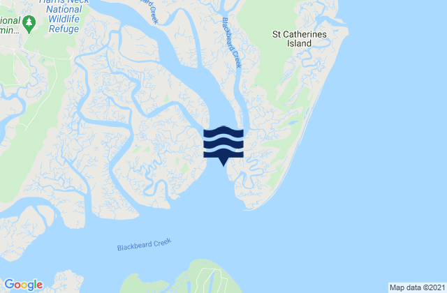 Mapa da tábua de marés em South Newport River (daymark 135), United States