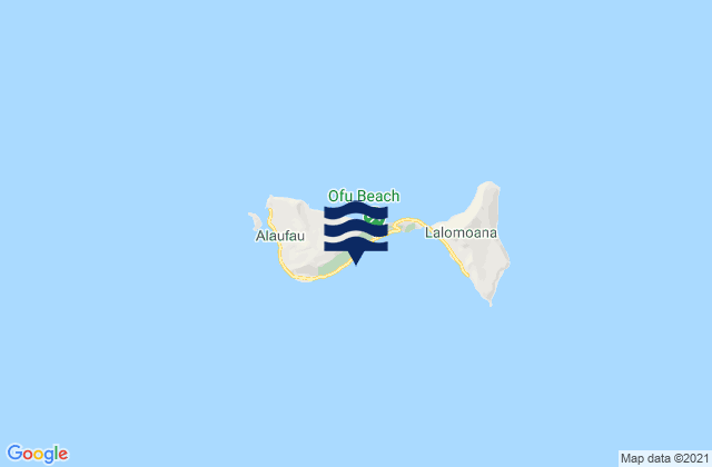 Mapa da tábua de marés em South Ofu Beach, American Samoa