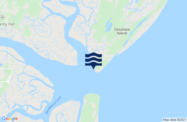 Mapa da tábua de marés em South Ossabaw Island Bear River, United States