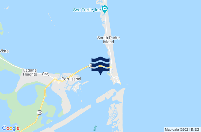 Mapa da tábua de marés em South Padre Island Coast Guard Station, United States
