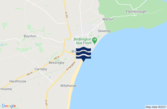 Mapa da tábua de marés em South Sands Beach, United Kingdom