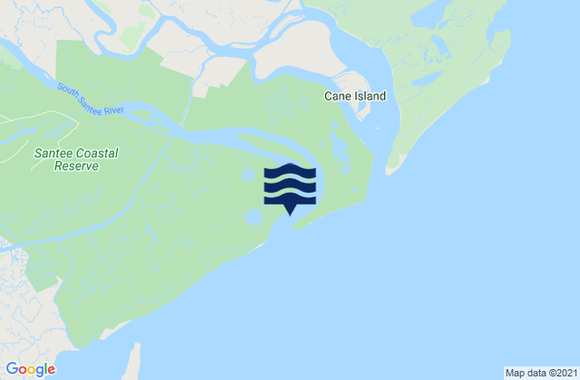 Mapa da tábua de marés em South Santee River entrance, United States