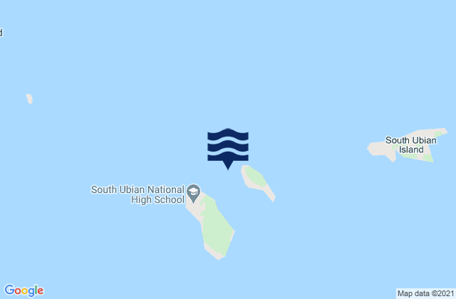Mapa da tábua de marés em South Ubian Island, Philippines