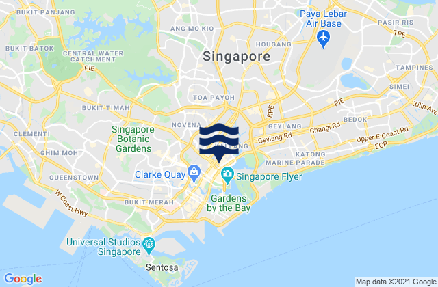 Mapa da tábua de marés em South West Community Development Council, Singapore