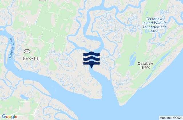 Mapa da tábua de marés em South of Kilkenny Creek Entrance, United States