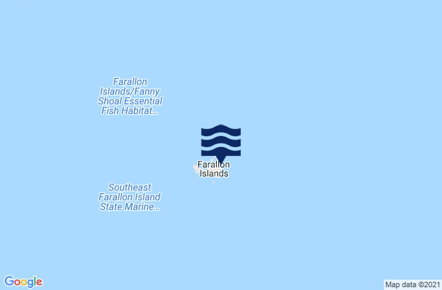 Mapa da tábua de marés em Southeast Farallon Island, United States