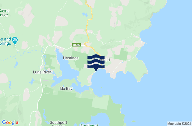 Mapa da tábua de marés em Southport Jetty, Australia