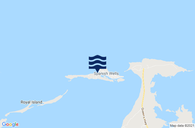 Mapa da tábua de marés em Spanish Wells District, Bahamas
