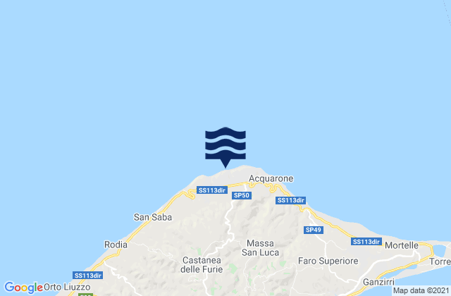 Mapa da tábua de marés em Sparta', Italy