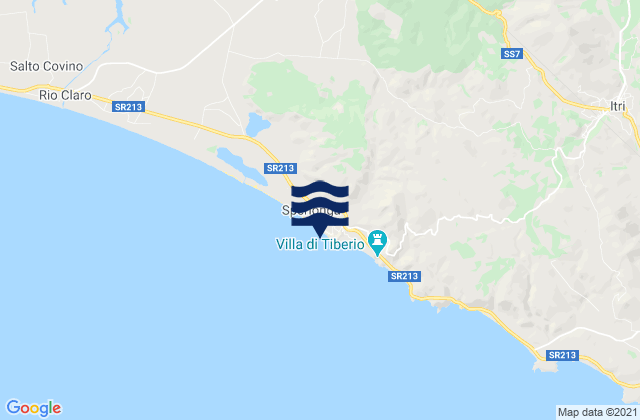 Mapa da tábua de marés em Sperlonga, Italy