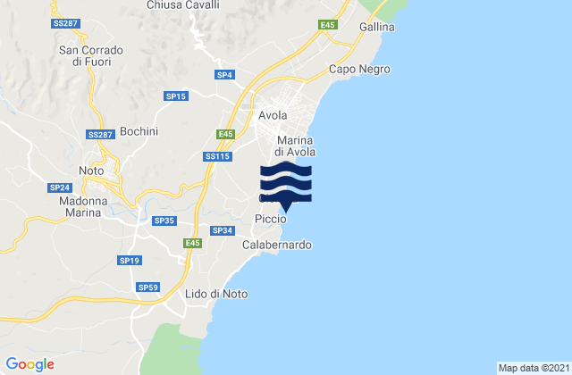 Mapa da tábua de marés em Spiaggia Piccio, Italy