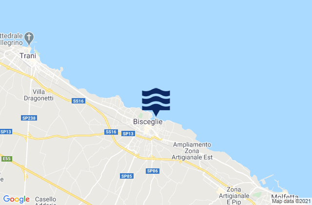 Mapa da tábua de marés em Spiaggia di Bisceglie, Italy