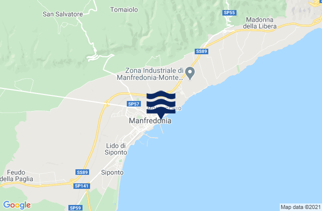Mapa da tábua de marés em Spiaggia di Manfredonia, Italy