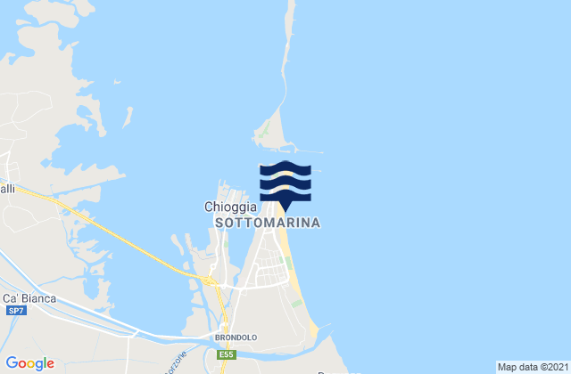 Mapa da tábua de marés em Spiaggia di Sottomarina, Italy