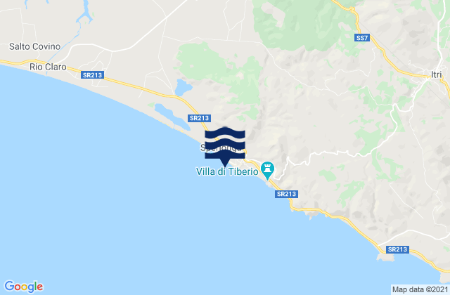Mapa da tábua de marés em Spiaggia di Sperlonga, Italy