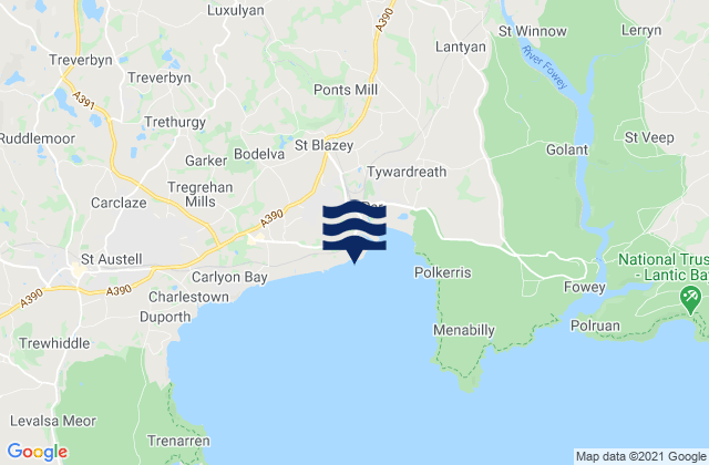Mapa da tábua de marés em Spit Beach, United Kingdom