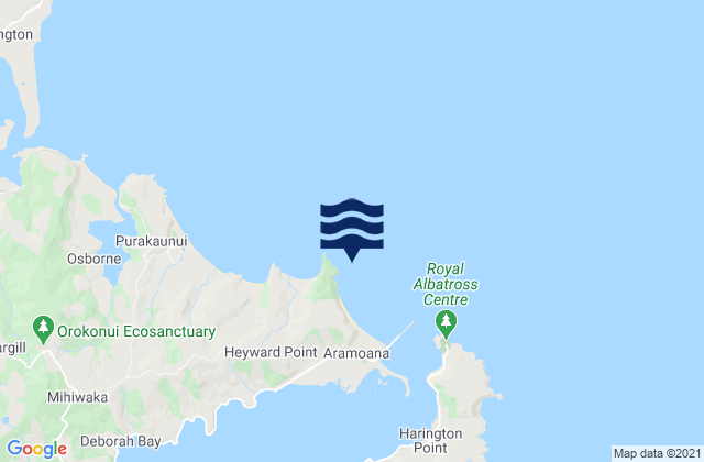 Mapa da tábua de marés em Spit Beach, New Zealand