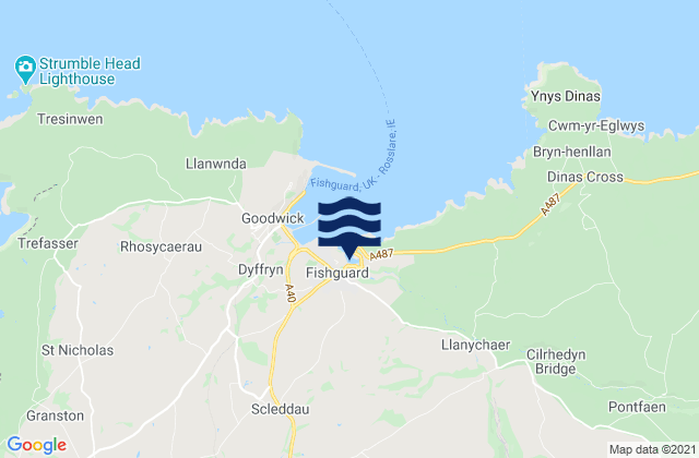Mapa da tábua de marés em Spittal, United Kingdom