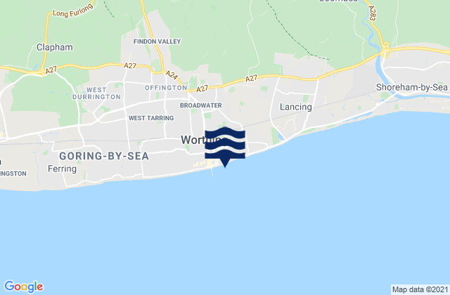 Mapa da tábua de marés em Splash Point Beach, United Kingdom