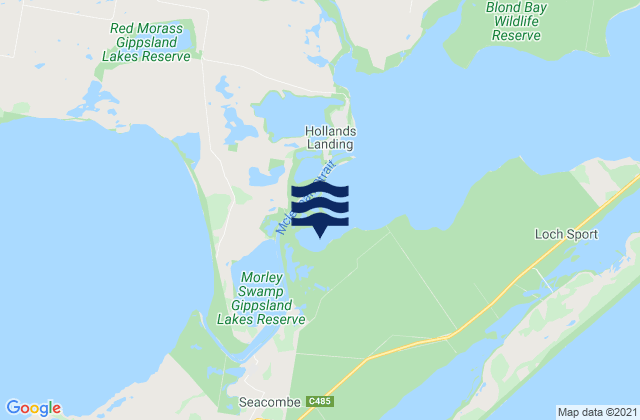 Mapa da tábua de marés em Spoon Bay, Australia