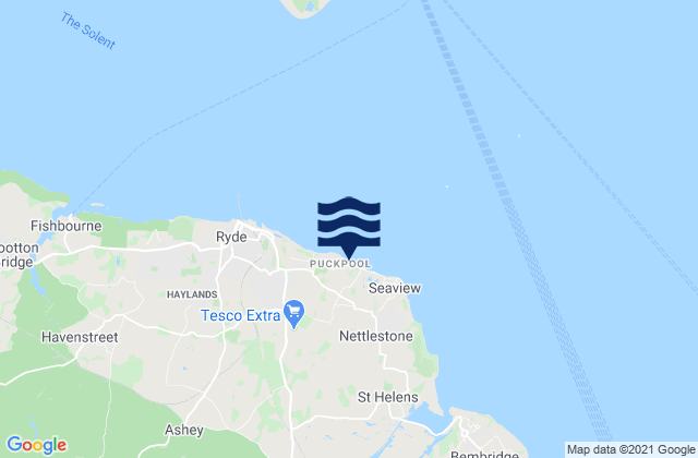 Mapa da tábua de marés em Spring Vale Beach, United Kingdom