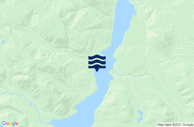 Mapa da tábua de marés em Sproat Narrows, Canada