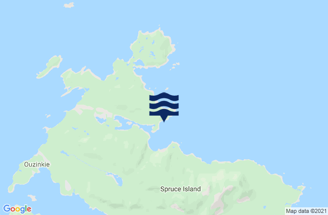 Mapa da tábua de marés em Spruce Island (north Side), United States