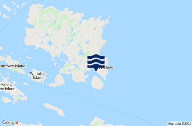 Mapa da tábua de marés em Square Island Harbour, Canada