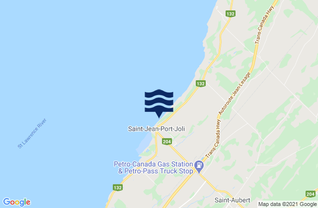 Mapa da tábua de marés em St-Jean-Port-Joli, Canada