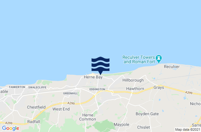 Mapa da tábua de marés em St Brelade's Bay, United Kingdom