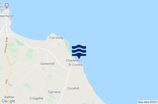 Mapa da tábua de marés em St Combs Beach, United Kingdom
