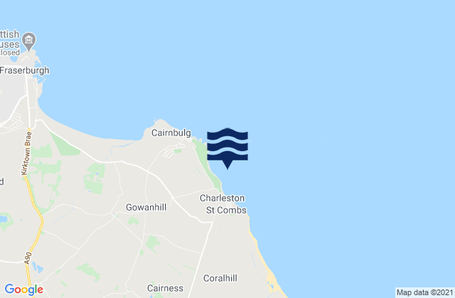 Mapa da tábua de marés em St Combs to Inverallochy, United Kingdom