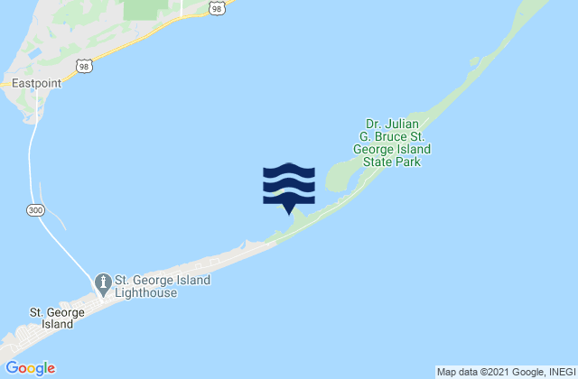 Mapa da tábua de marés em St George Island Rattlesnake Cove, United States