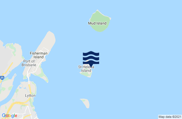 Mapa da tábua de marés em St Helena Island, Australia