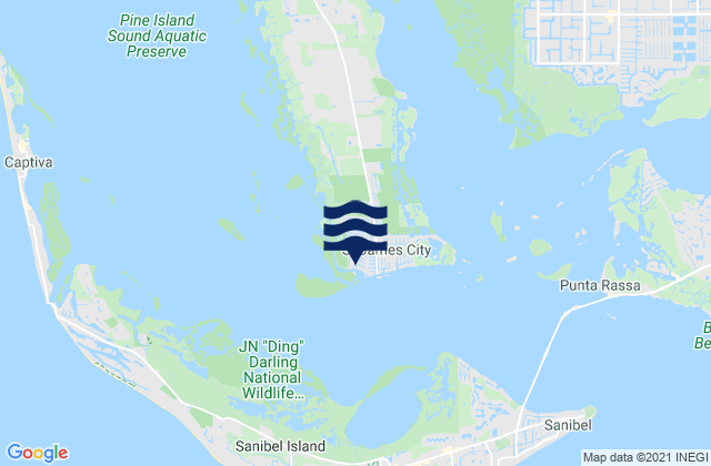 Mapa da tábua de marés em St James City Pine Island, United States