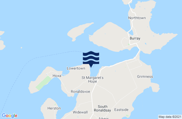 Mapa da tábua de marés em St Margarets Hope Port, United Kingdom