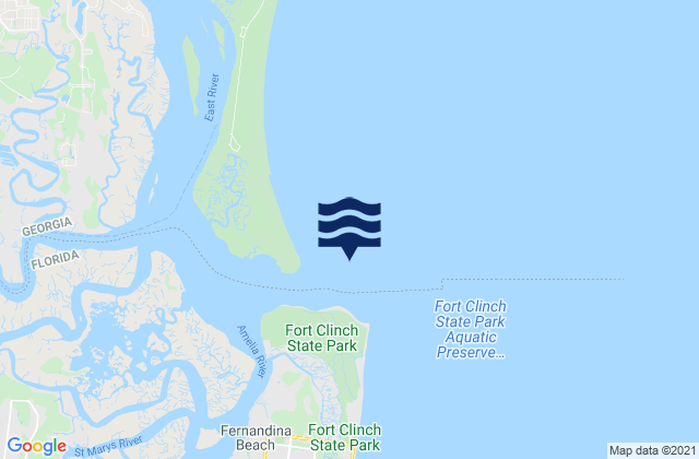 Mapa da tábua de marés em St Marys Entrance North Jetty, United States
