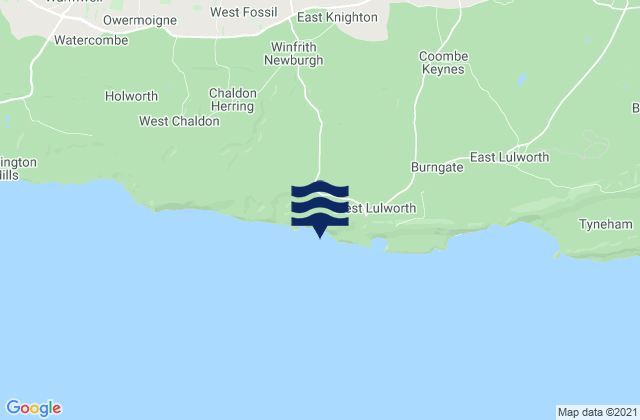 Mapa da tábua de marés em St Oswald's Bay, United Kingdom