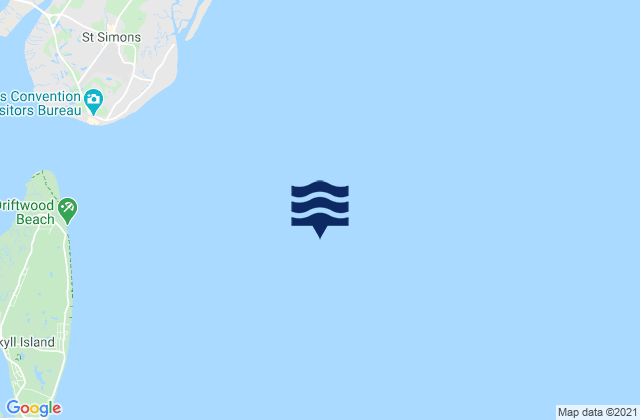 Mapa da tábua de marés em St Simons Sound Bar, United States