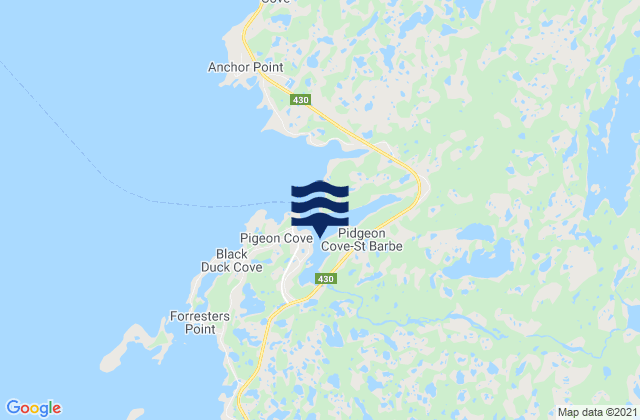 Mapa da tábua de marés em St. Barbe Bay, Canada