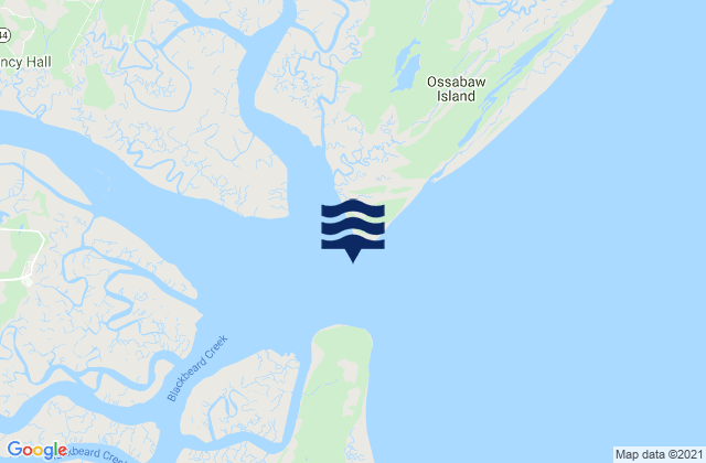 Mapa da tábua de marés em St. Catherines Sound Entrance, United States
