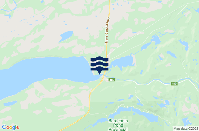 Mapa da tábua de marés em St. Georges, Canada