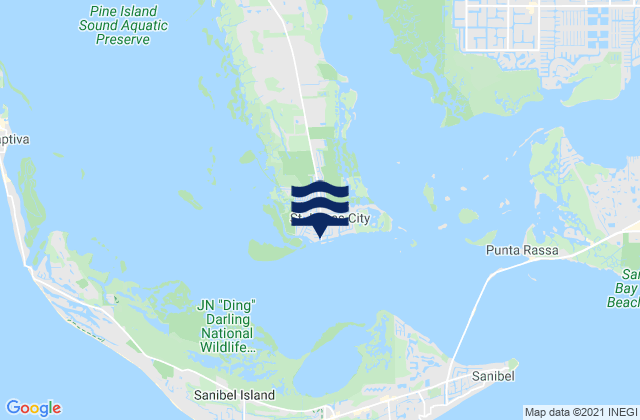 Mapa da tábua de marés em St. James City (Pine Island), United States